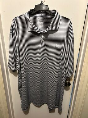 Rhoback Men's Navy & White Striped Polo